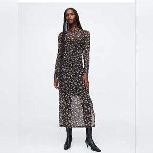 NWT GAP Mesh Midi Dress Large